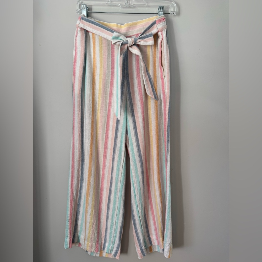 LOFT Outlet - Linen Blend Wide Leg Cropped Pant - S